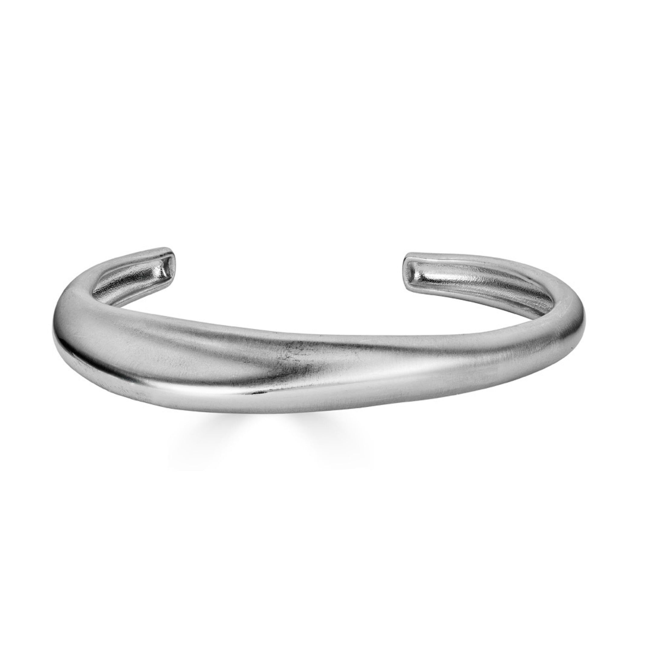 Hiba Cuff Bracelet, 9.5mm, Silver / Silver, alternate image number 1