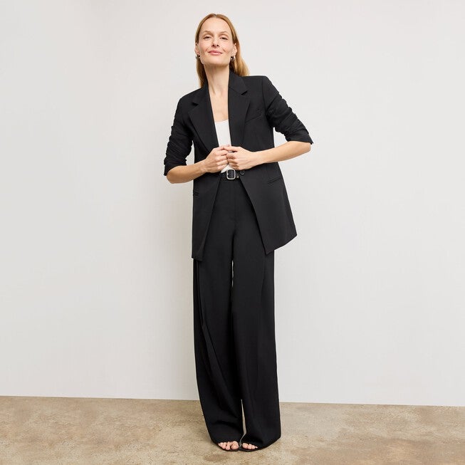 Rossi Executive Blazer - Washable Wool Twill, Black / Black, alternate image number 1