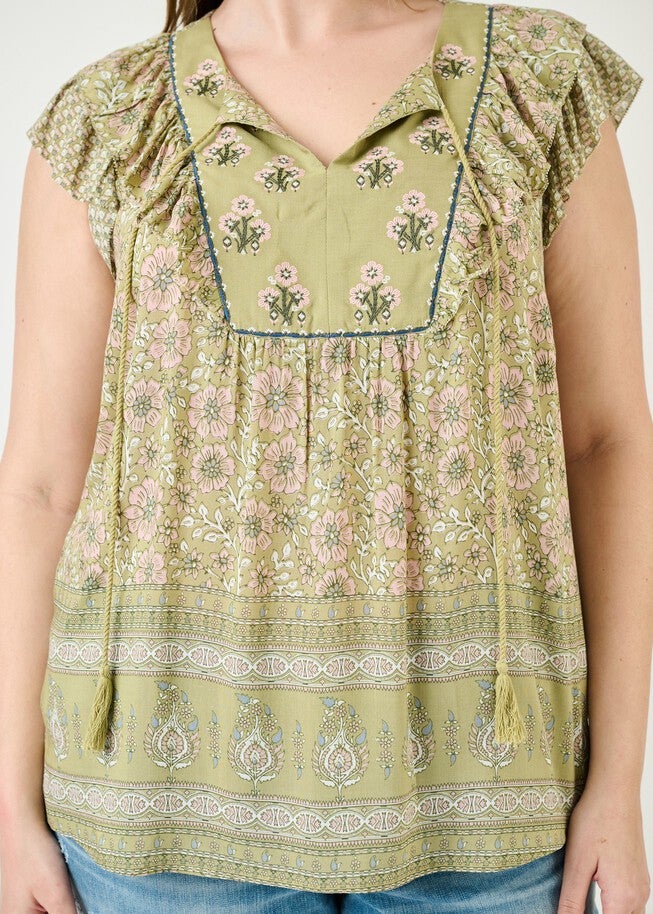 Nancy Embroidered Floral Top, , alternate image number null