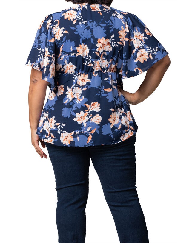 Seaside Serenade Top, BLUE BLOSSOM BLISS / Navy, alternate image number 1