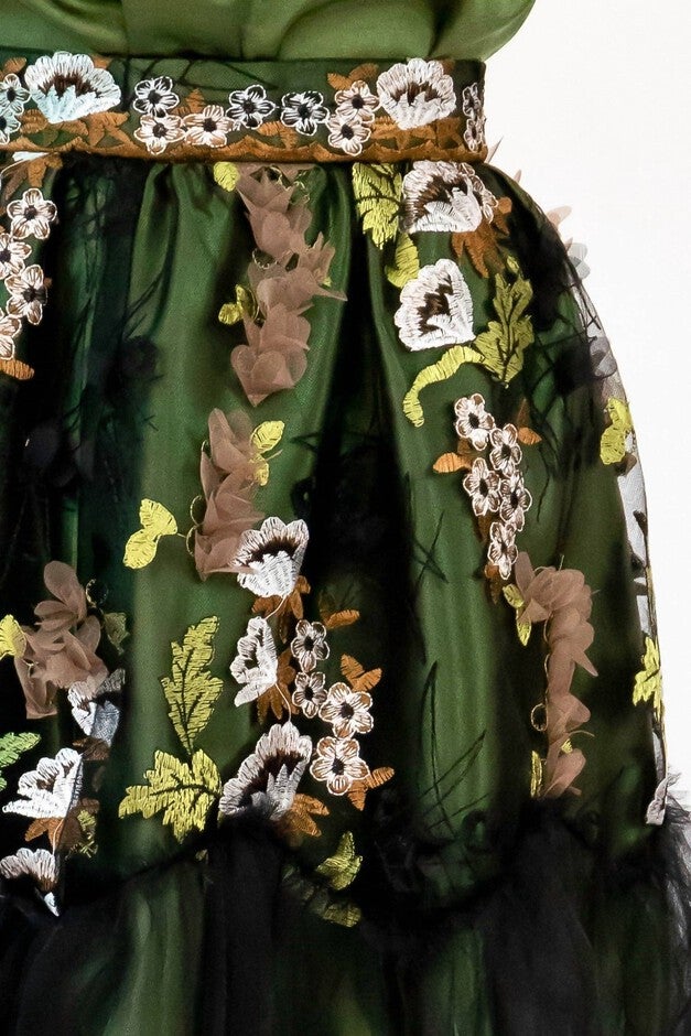 EVERETTE SKIRT IN EMERALD MEADOW, Emerald Meadow / Forest Green, alternate image number null