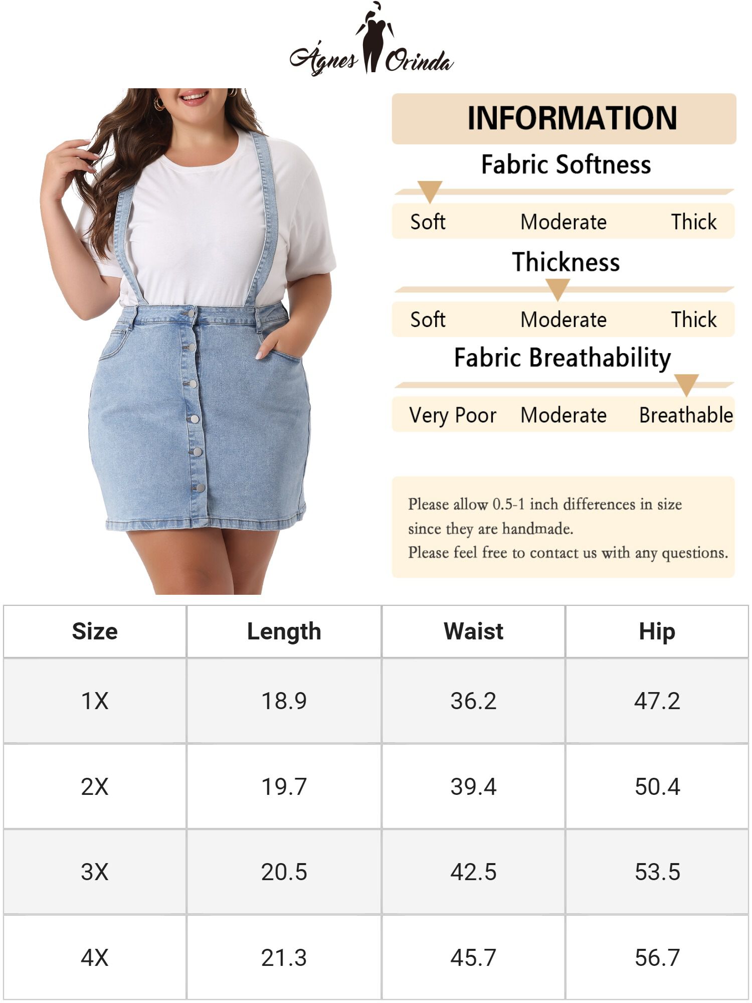 Suspender Skirt Adjustable Strap Cross Back Mini Denim A-Line Overall Dress, Light Blue / Light Blue, alternate image number 4