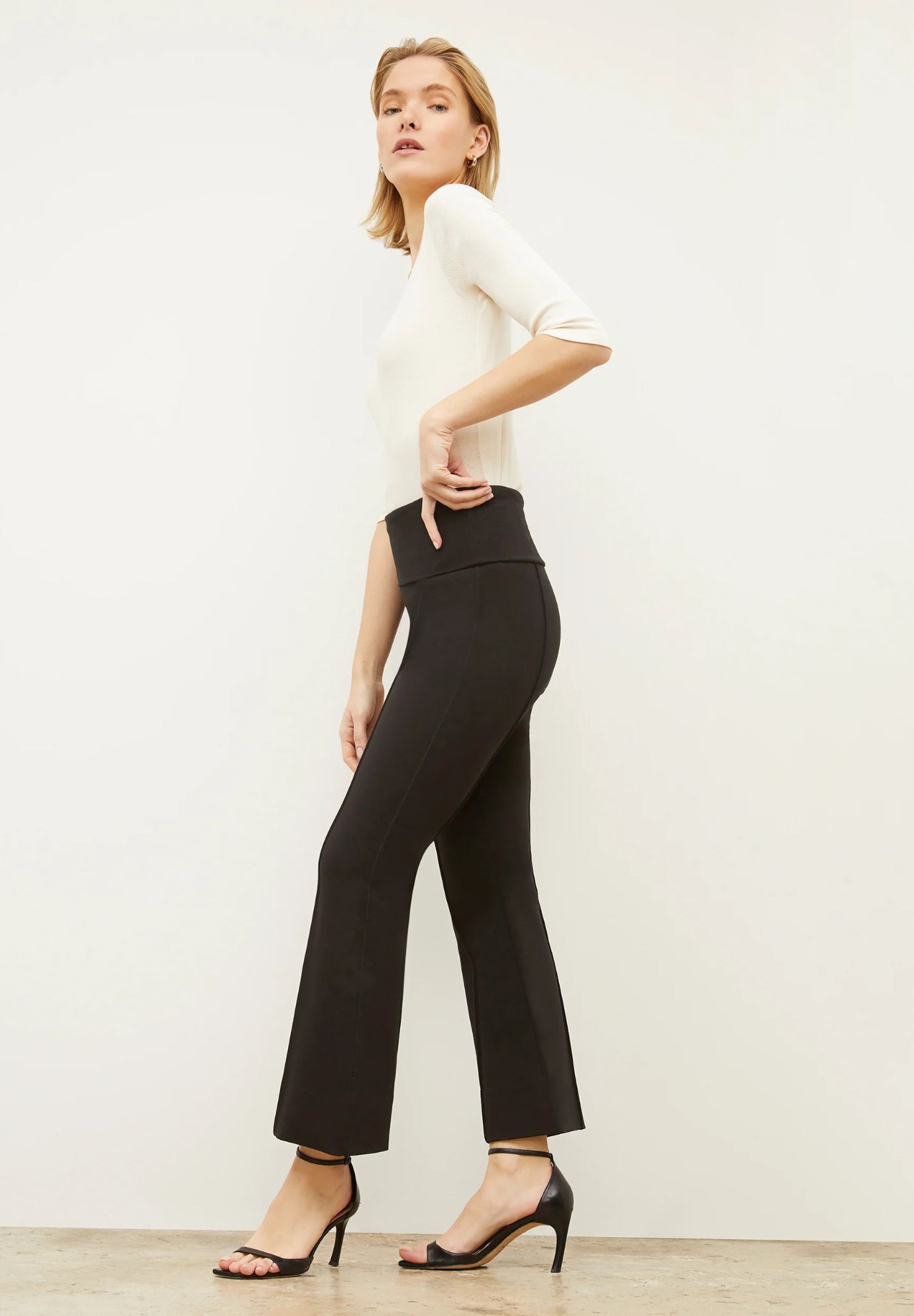 Soyoung T-Shirt - Ribbed Pima Cotton, Ivory / Ivory, alternate image number 4