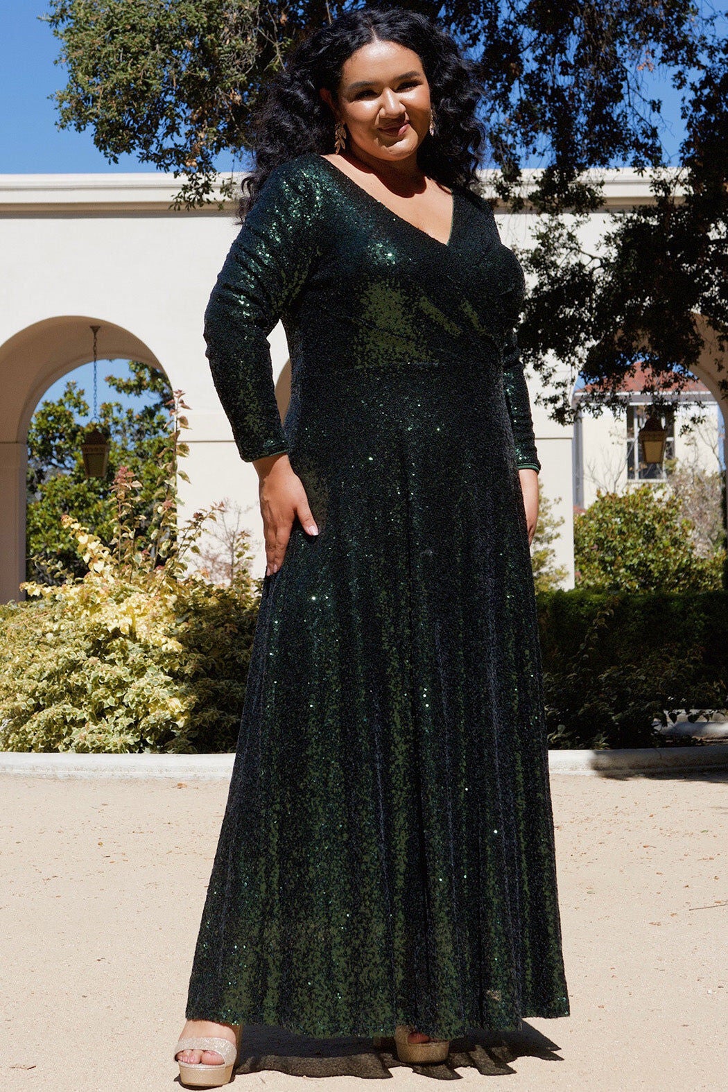 UPTOWN EVENING DRESS, Black / Black, alternate image number 1