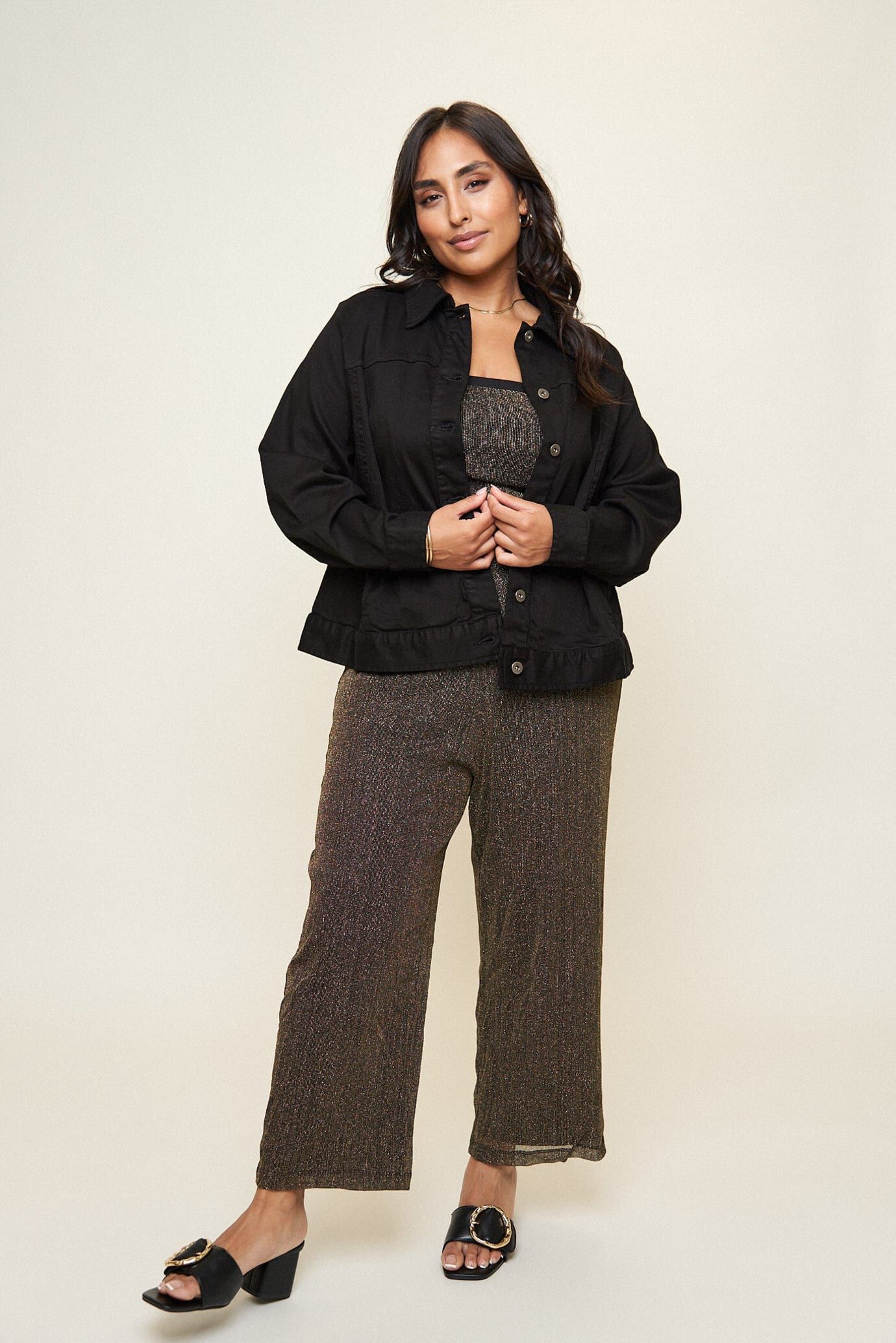 Leah Cotton Tencel Jacket, Black / Black, hi-res image number 0