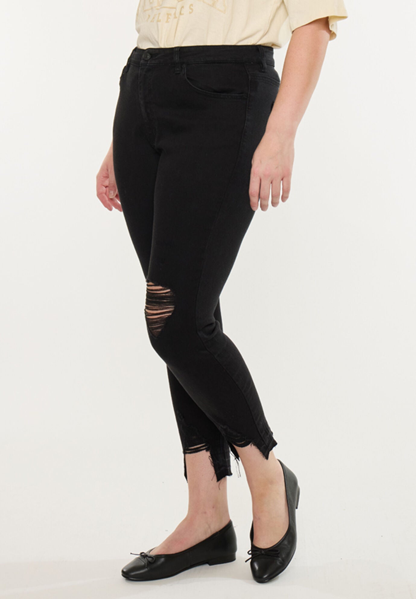 Pierson High Rise Ankle Skinny (Plus Size), Black / Black, alternate image number 3