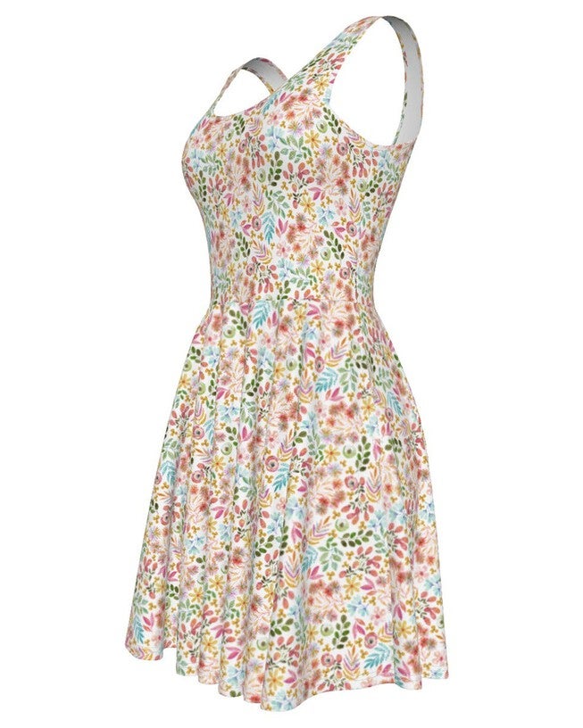 Garden Gala Floral Scoop Neck Tank Dress, Multi / Pink, alternate image number null
