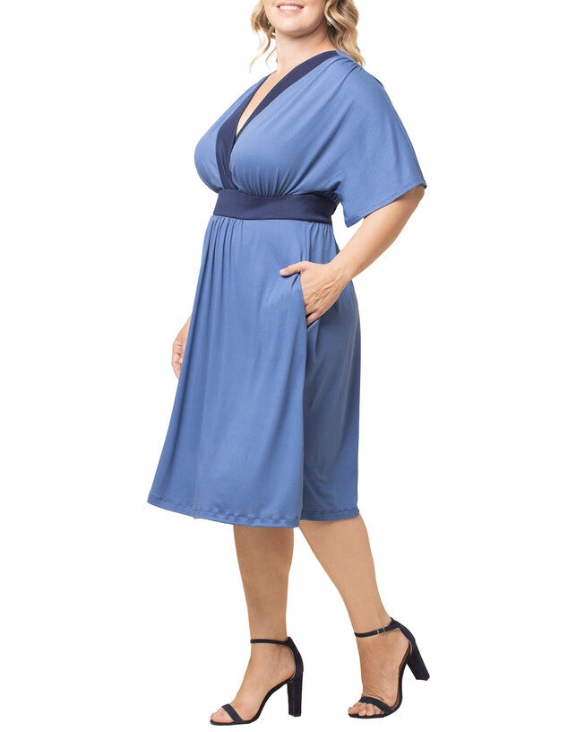 Paige Color Block Dress, BLUE MOON / Dusty Blue, alternate image number 3