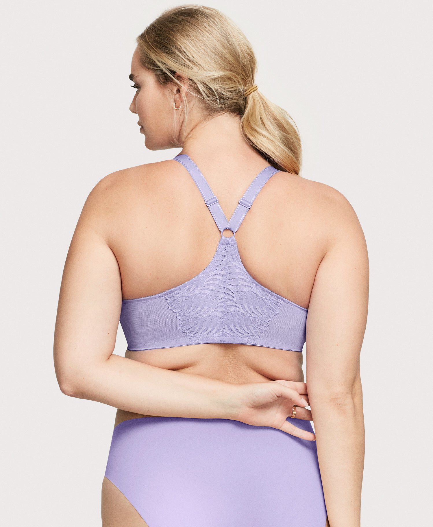 Front-Closure T-Back WonderWire Bra, Soft Lilac / Lilac, alternate image number 3