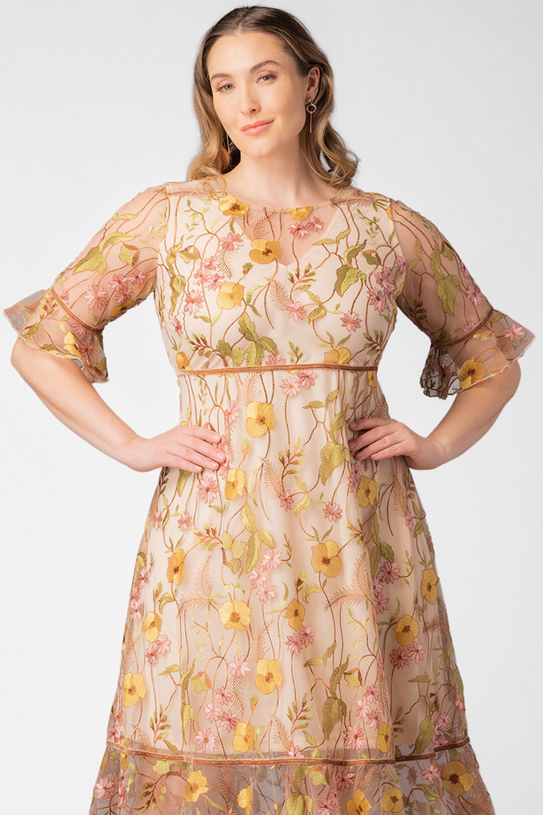 Wildflower Embroidered Dress, Sunkissed Garden / Ivory, alternate image number 2