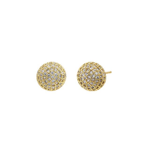 Pave Ball Stud Earring, Gold / Gold, hi-res image number null