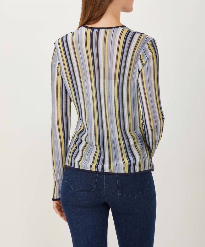 TIE FRONT CARDIGAN IN BLUE MULTI, , alternate image number null