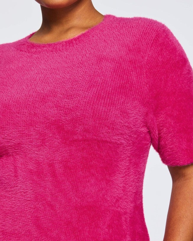 Nora Fuzzy Short Sleeved Knit, , alternate image number null