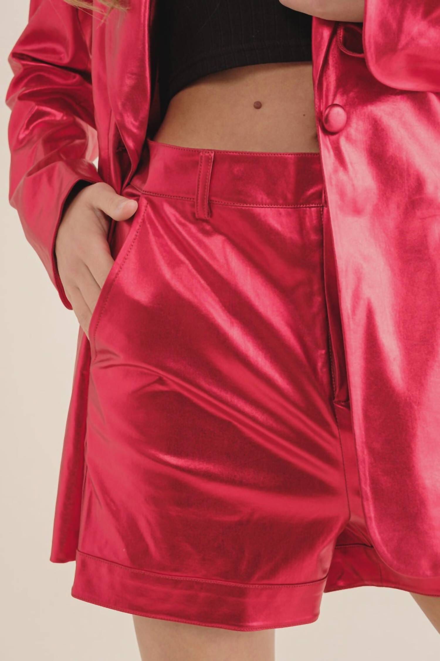 Lips & Rosy Cheeks Shorts In Red, , alternate image number 2