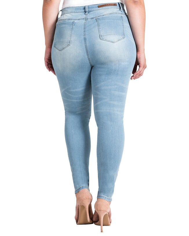 Hi Wire Soft Distressing Light Wash Destroyed Cropped Ankle Jeans, , alternate image number null
