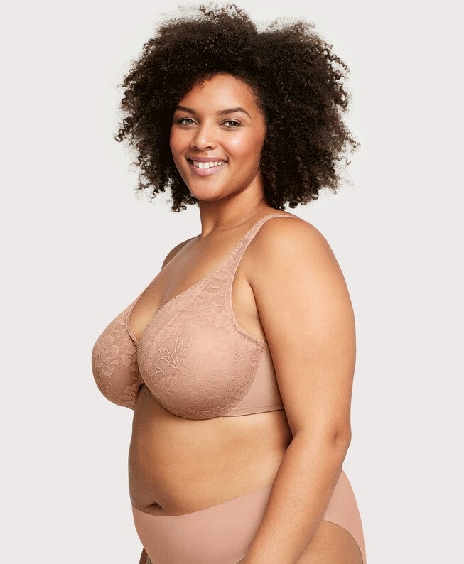 Lacey T-Back Front-Closure WonderWire Bra, Cappuccino / Taupe, alternate image number 3