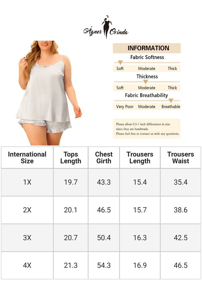 SATIN CAMI V NECK WITH SHORTS SET SLEEPWEAR, Silver Gray / Cool Gray, alternate image number 4