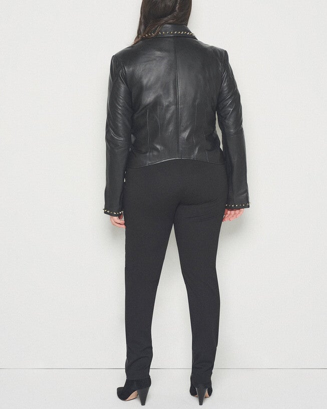 Stevie Upcycled Leather Jacket, Black / Black, alternate image number 4