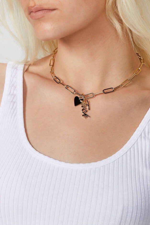Script Expletive Pendant in Gold, , alternate image number null