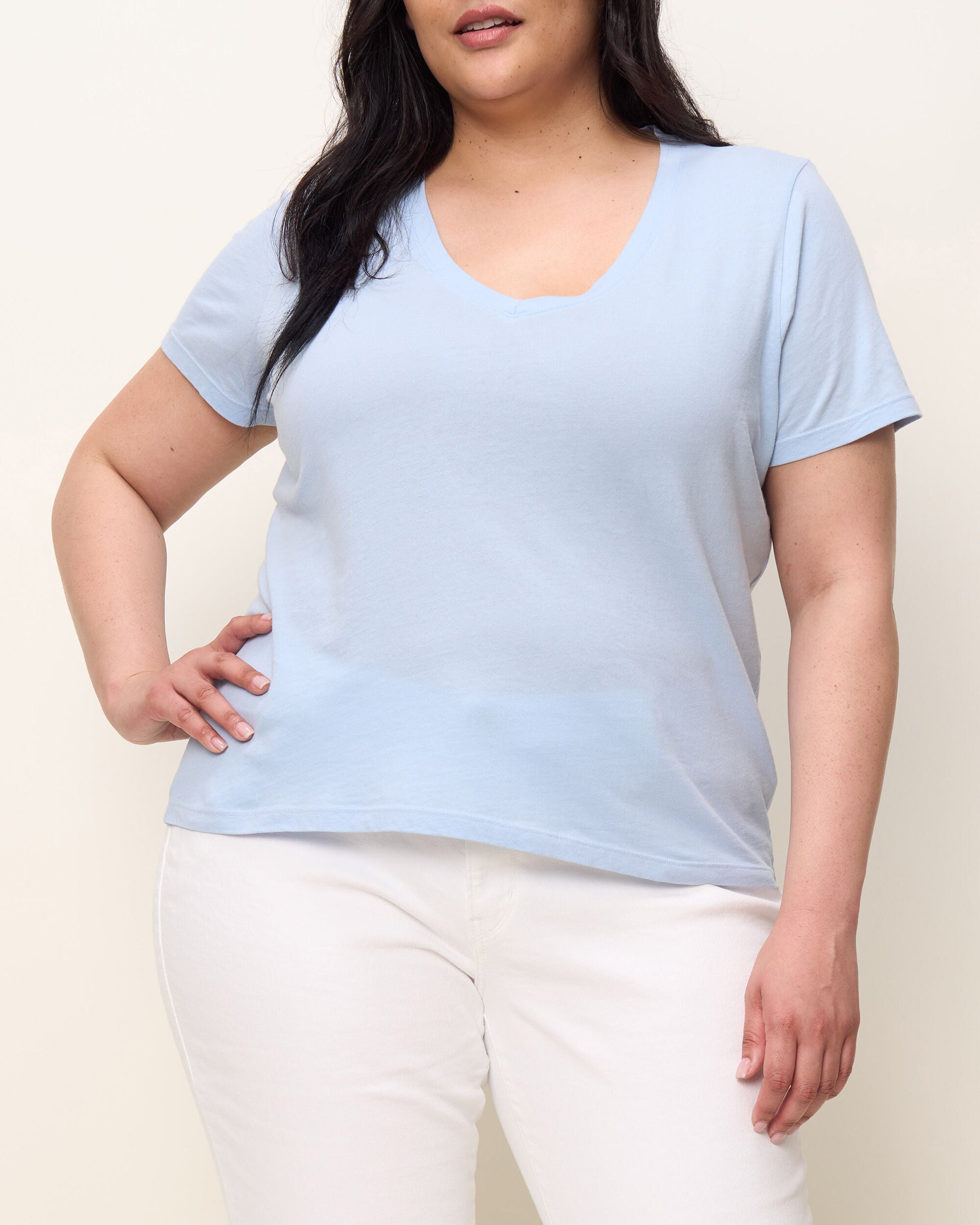 The V Neck Tee, Sky Blue / Light Blue, hi-res image number 0