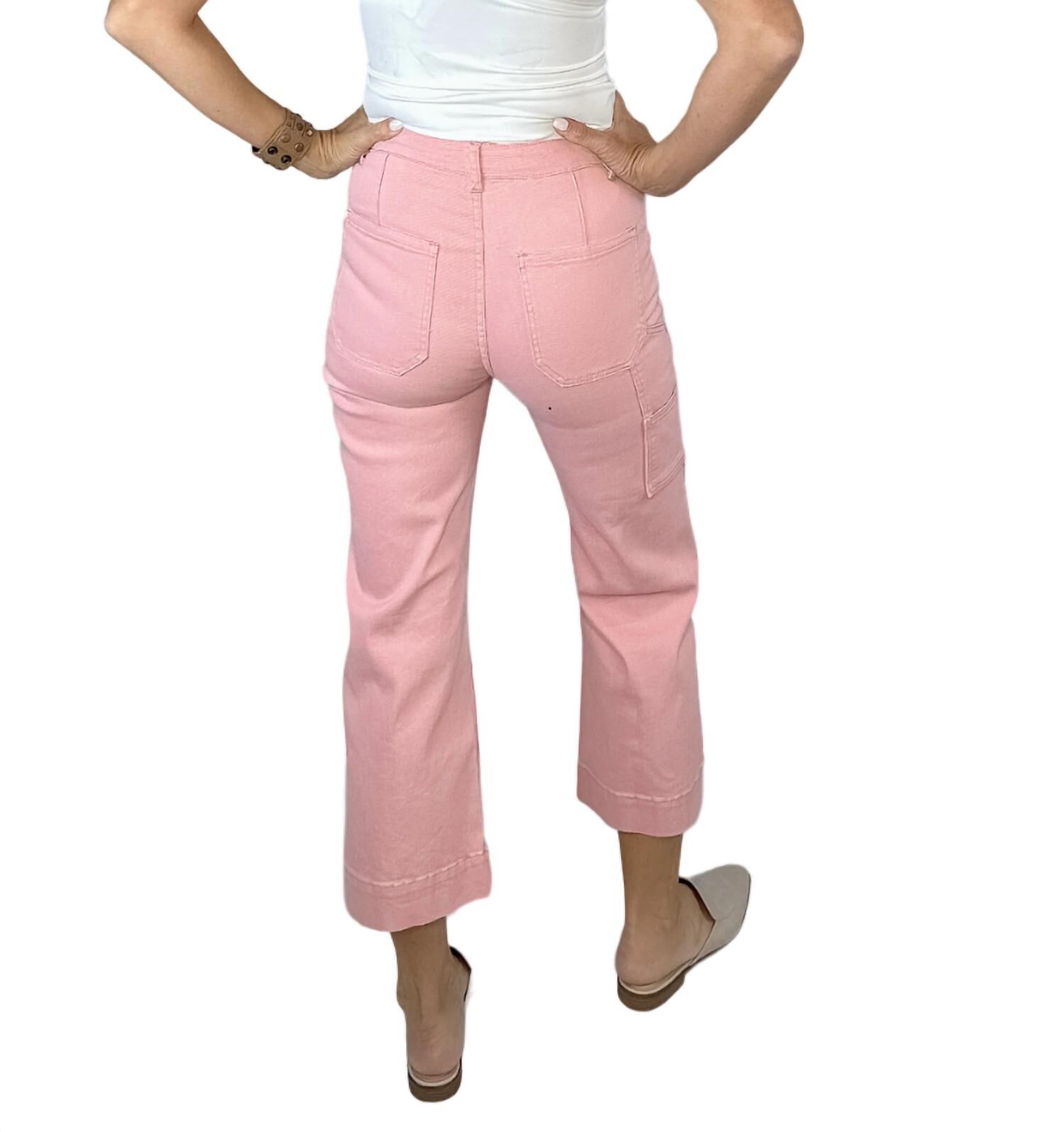 CLAIRE CROPPED CARGO PANTS IN PINK, Pink / Pink, alternate image number 2