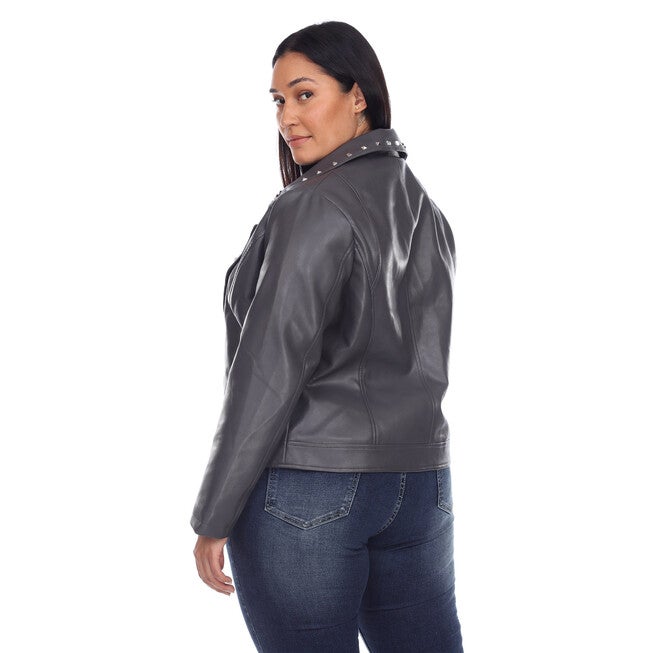 PU Faux Leather Jacket, , alternate image number 9