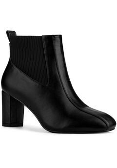 Square Toe Block Heels Elastic Chelsea Ankle Boots