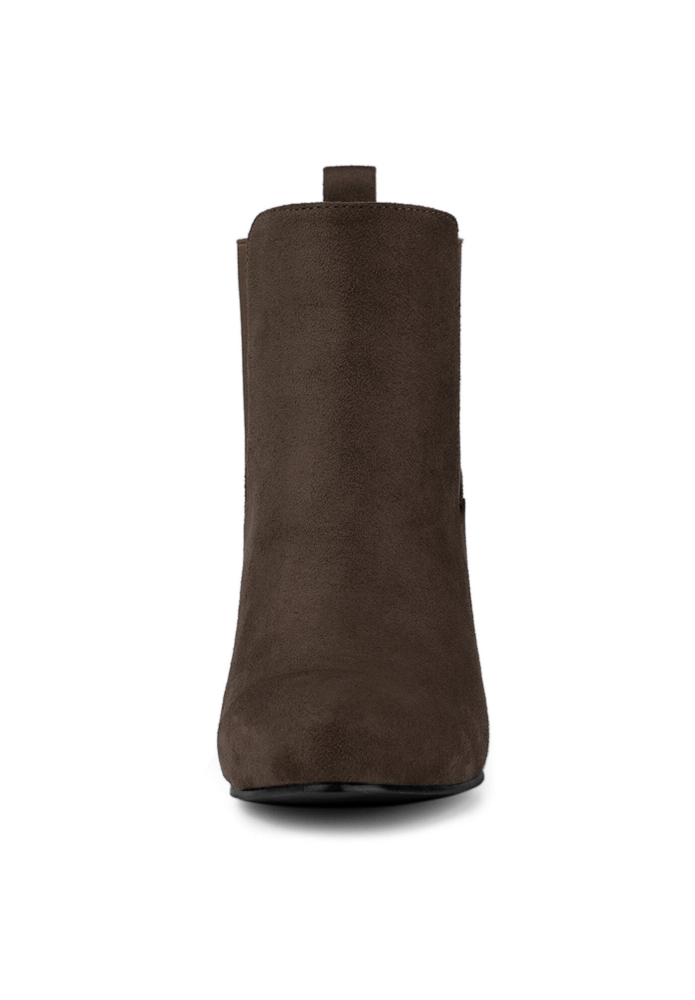 ROUND TOE CHUNKY HEEL CHELSEA ANKLE BOOTS, Coffee / Brown, alternate image number 2