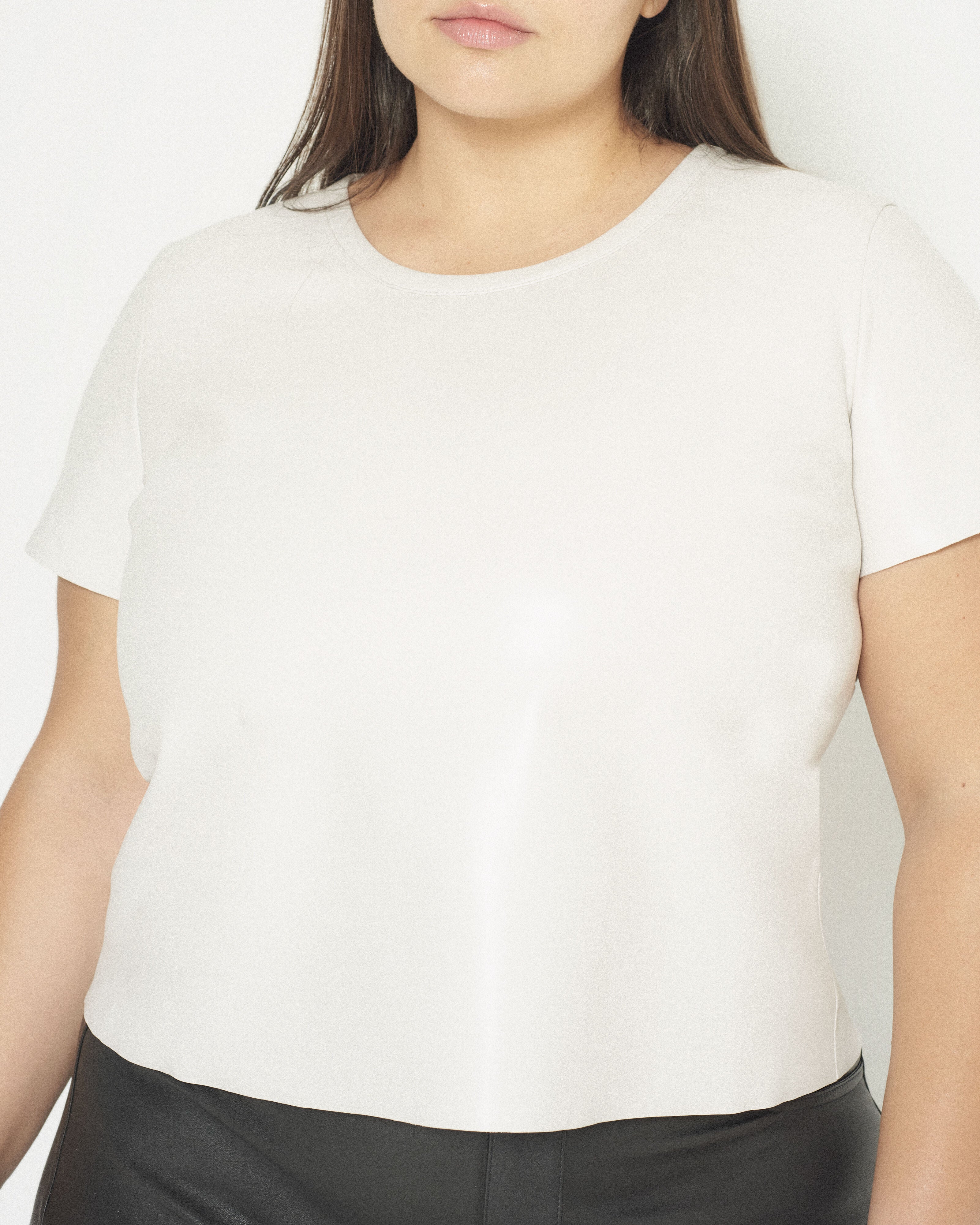 New Guard Recycled Leather Tee, Buttercream / White, alternate image number 3