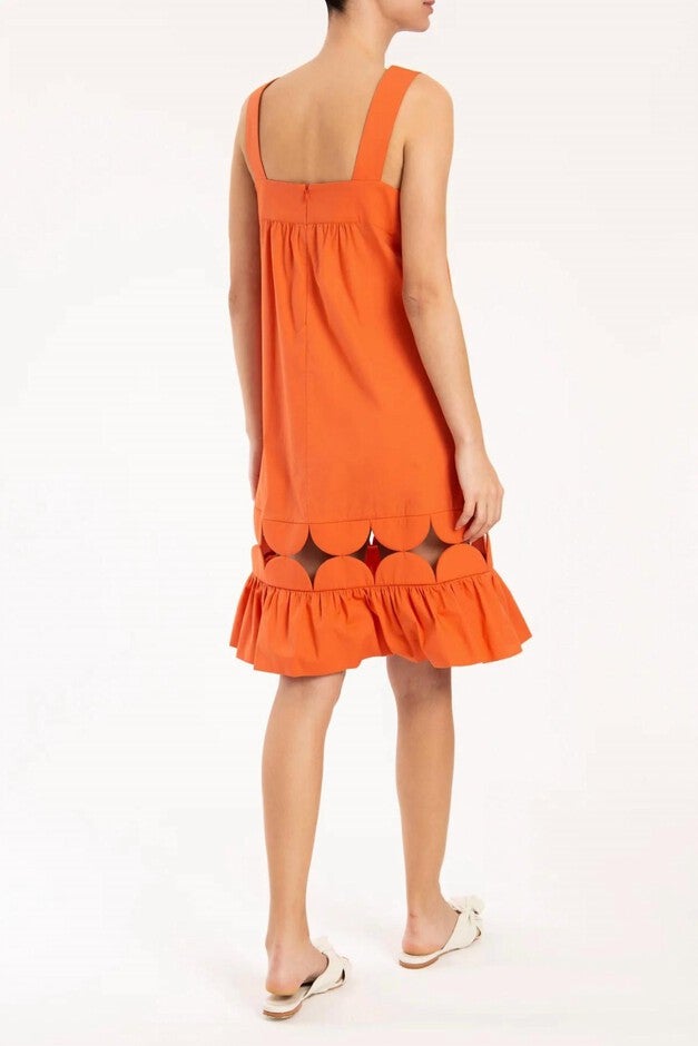 BUBBLE SHORT DRESS IN TANGERINE, Tangerine / Orange, alternate image number null