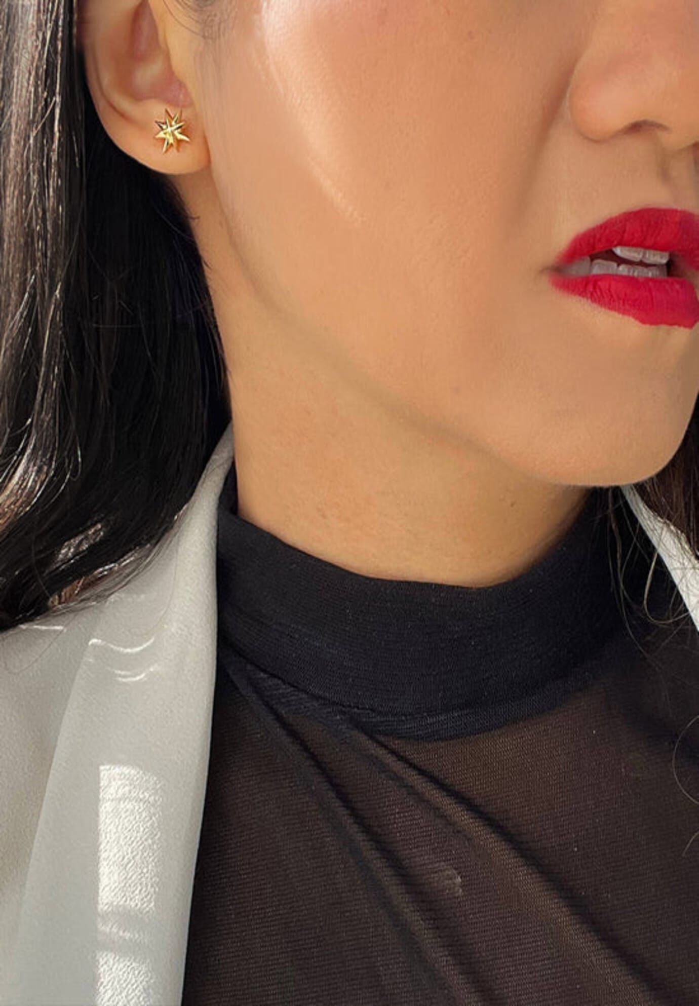 SPARKLE Stud Earrings, Gold / Gold, alternate image number 5