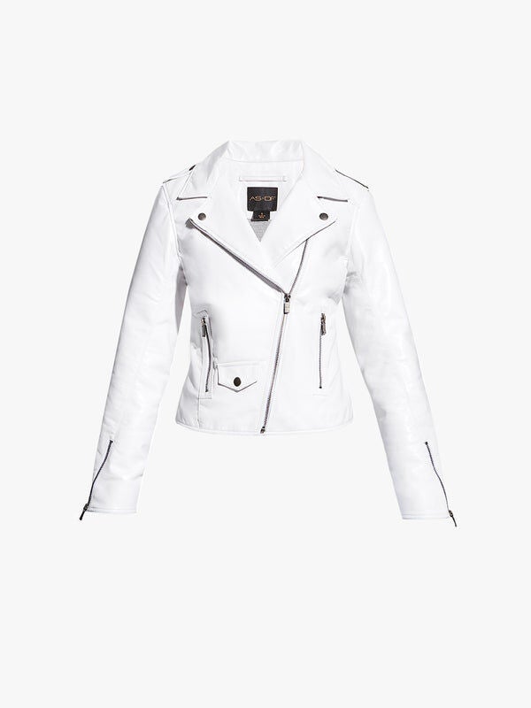 Cult Recycled Leather Jacket, White / White, hi-res image number 0