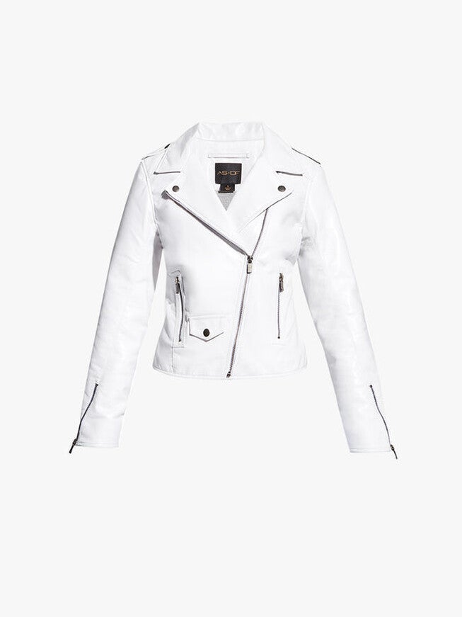 Cult Recycled Leather Jacket, White / White, hi-res image number 0