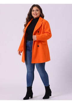 NOTCHED LAPEL DOUBLE BREASTED COAT