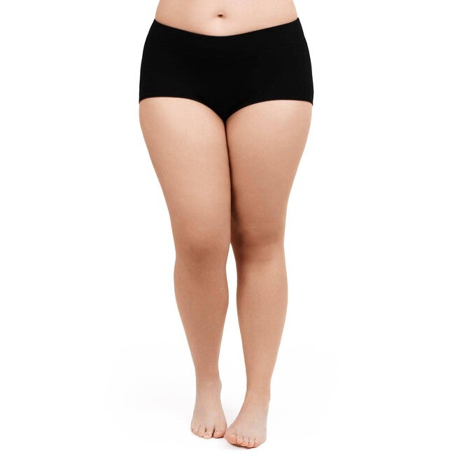 Lux Cotton High Waist Boyshort Brief, Black / Black, alternate image number 1