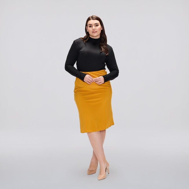 Christina Slip Skirt, Chai Tea / Yellow, hi-res image number 0