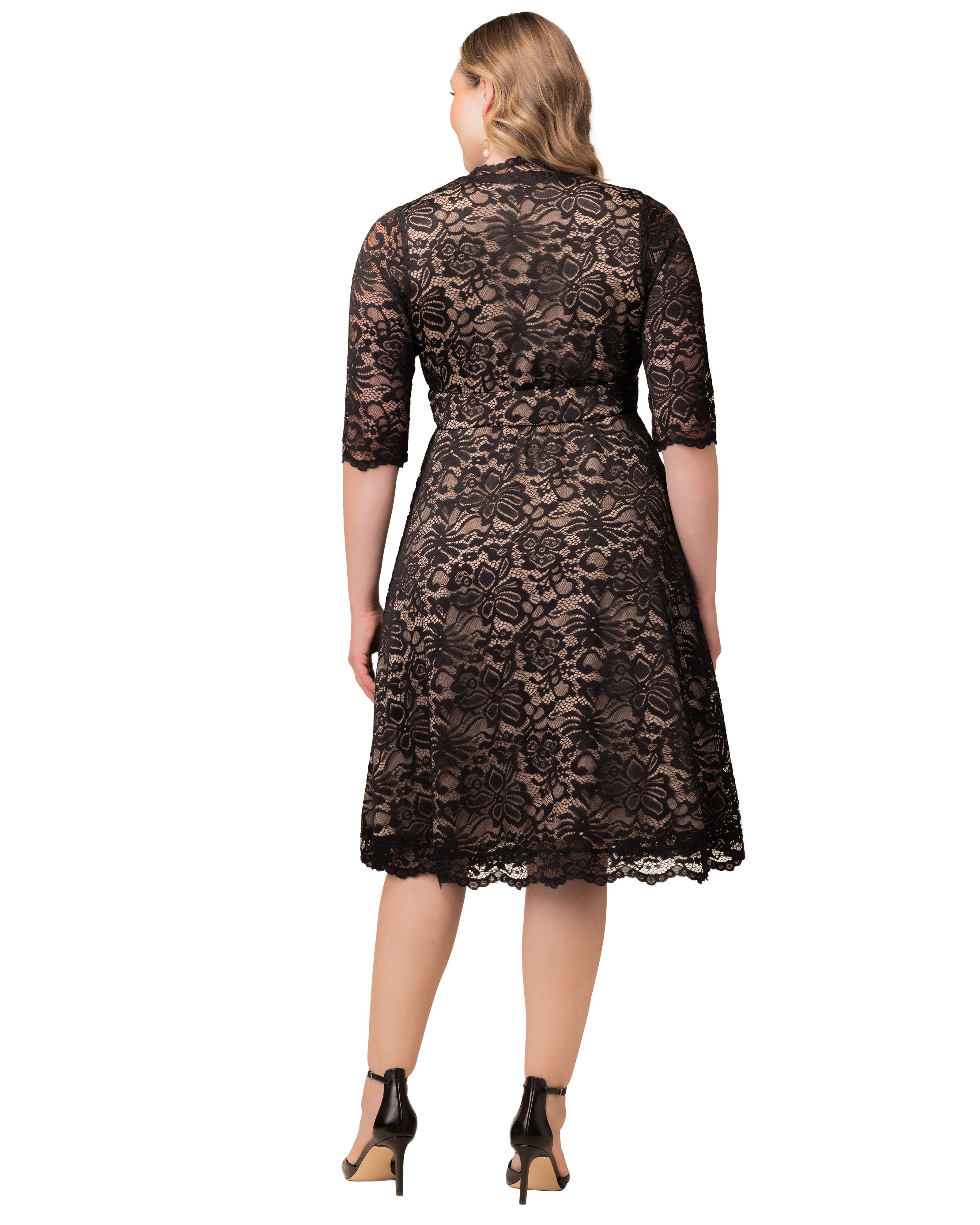 Mademoiselle Lace Cocktail Dress, BLACKNUDE / Black, alternate image number 1