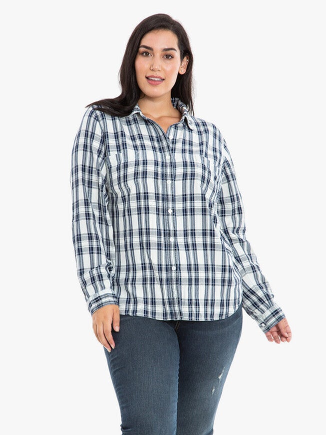 Plaid Western Shirt, WHITE / White, alternate image number null