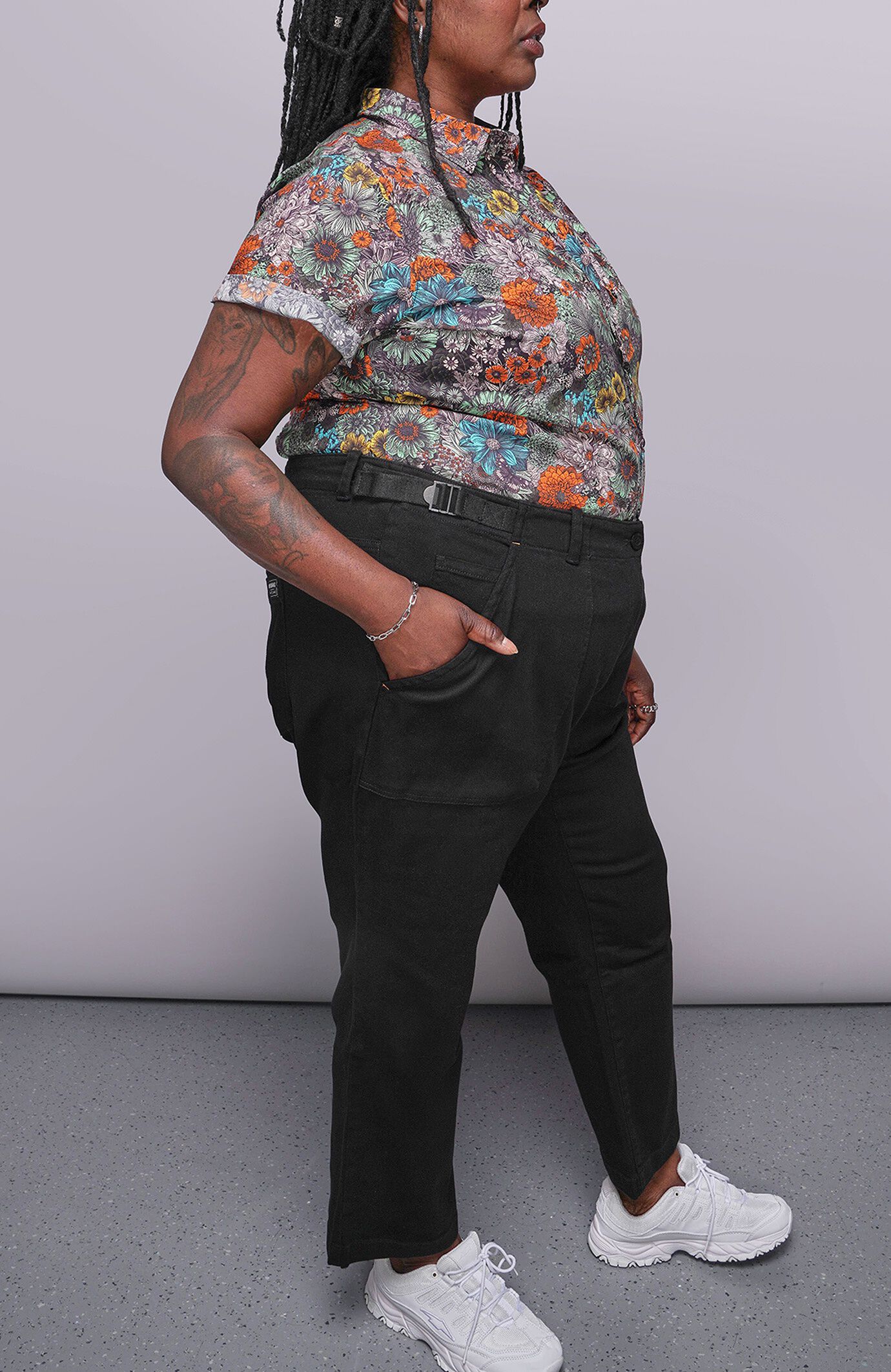 The Essential Denim Utility Pant, Black / Black, alternate image number 1