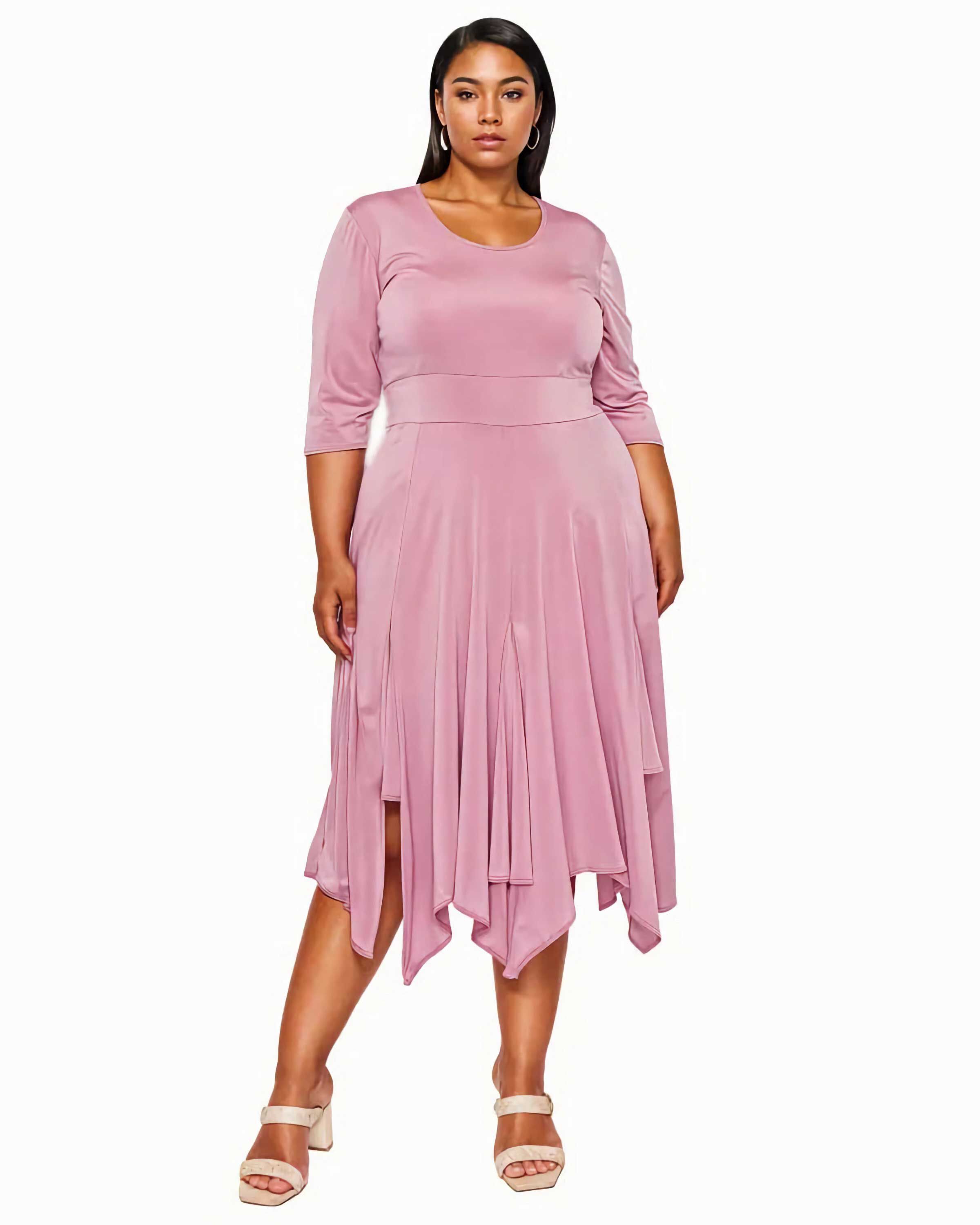 Shay Handkerchief Hem Dress, Mauve / Mauve, hi-res image number 0