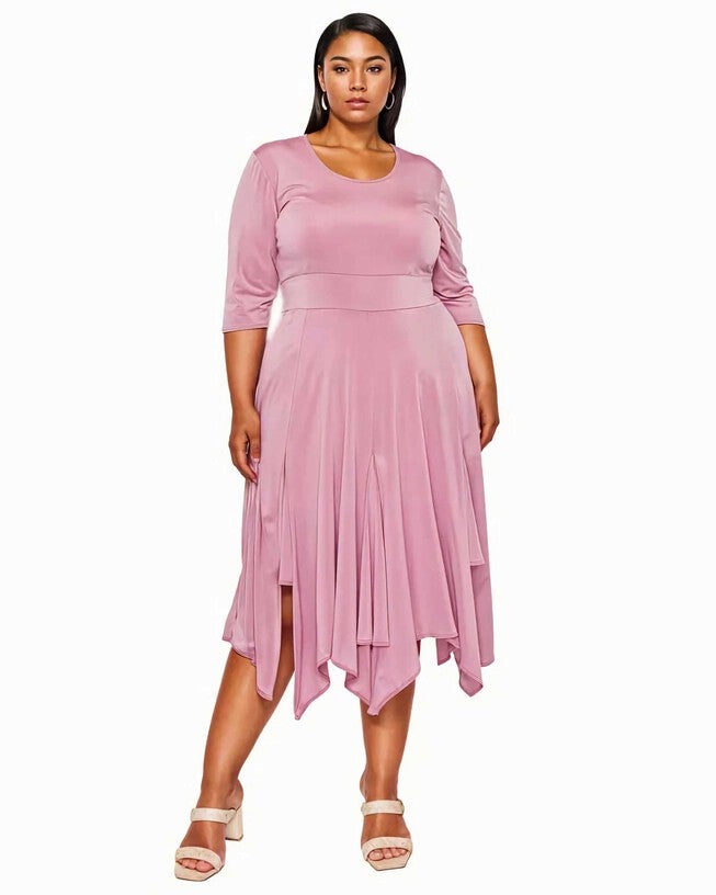 Shay Handkerchief Hem Dress, Mauve / Mauve, hi-res image number 0