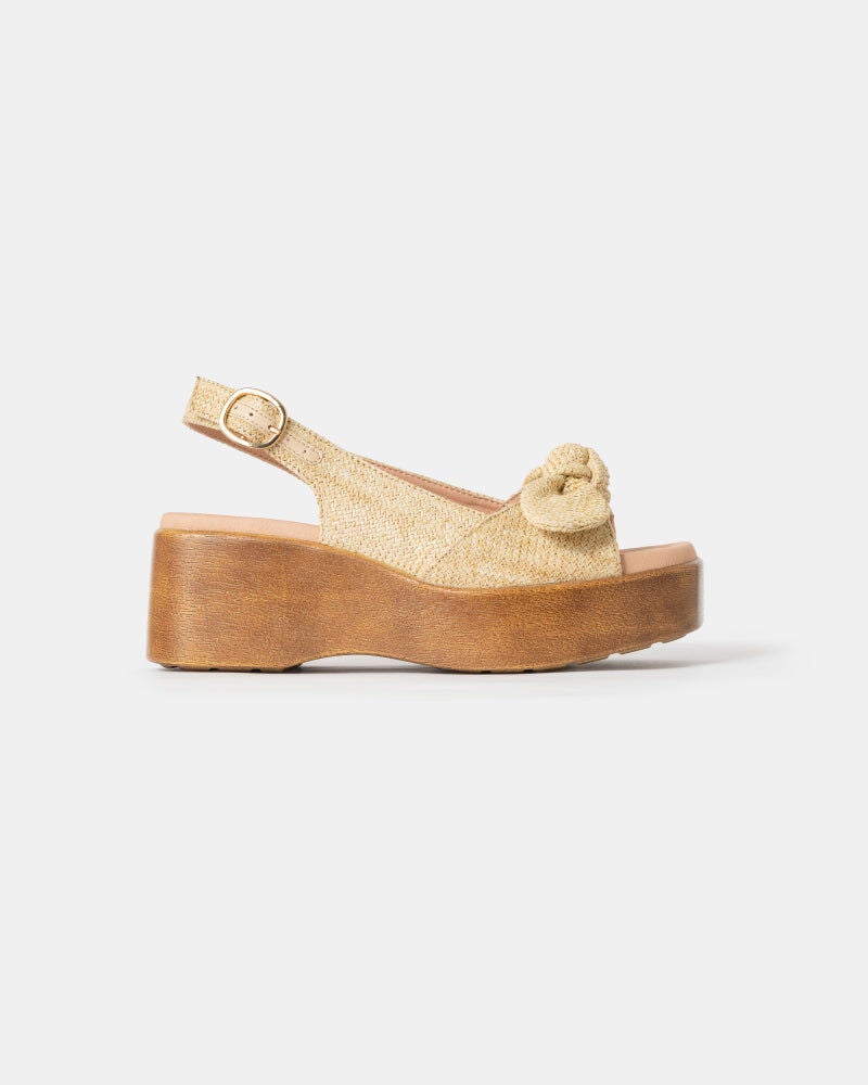 Rosie Vegan Wedge Sandals, Natural / Beige, hi-res image number 0