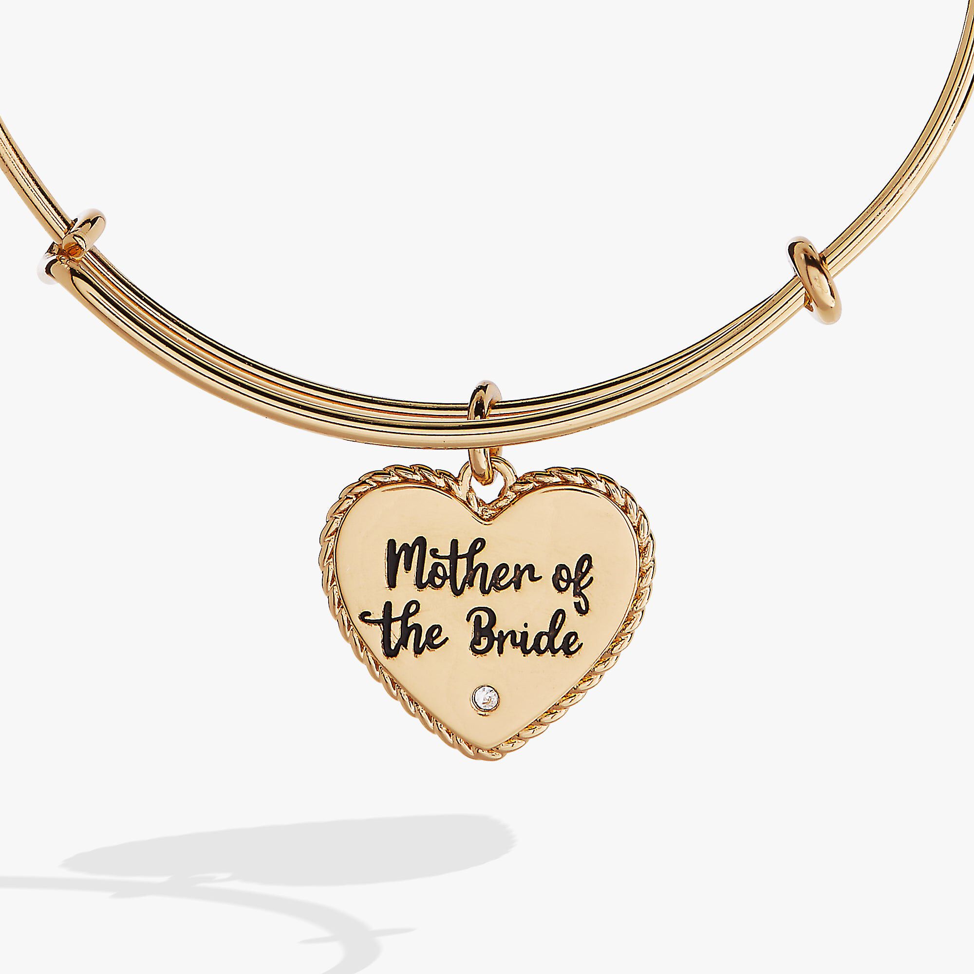 Mother Of The Bride Heart Bangle, Gold / Gold, alternate image number 1