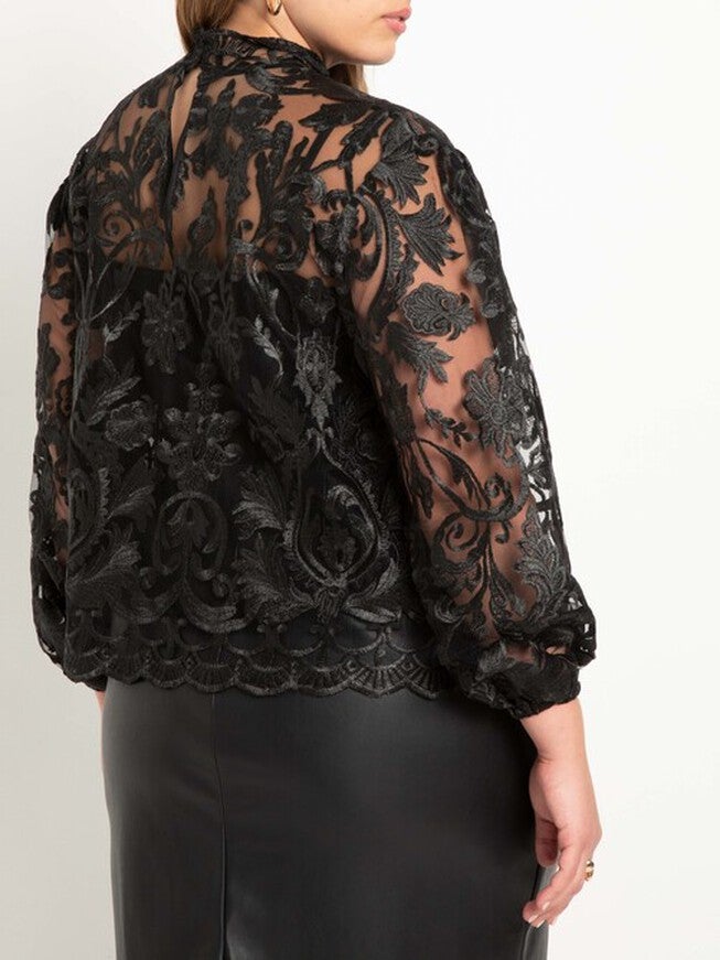 Sarita Lace Top, TOTALLY BLACK / Black, alternate image number null