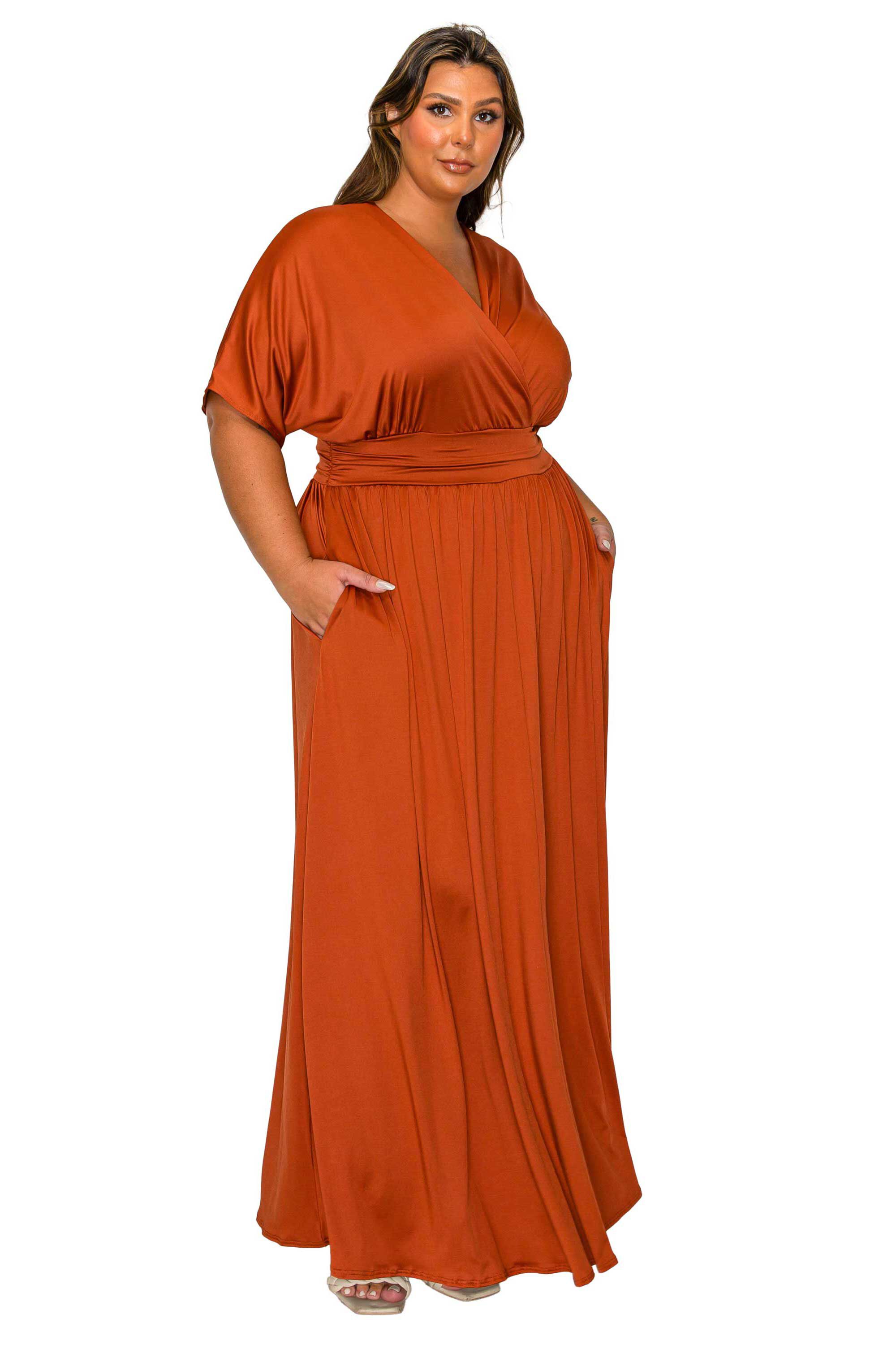 Raffi Pocket Empire Waist Maxi Dress, Rust / Rust, alternate image number 1