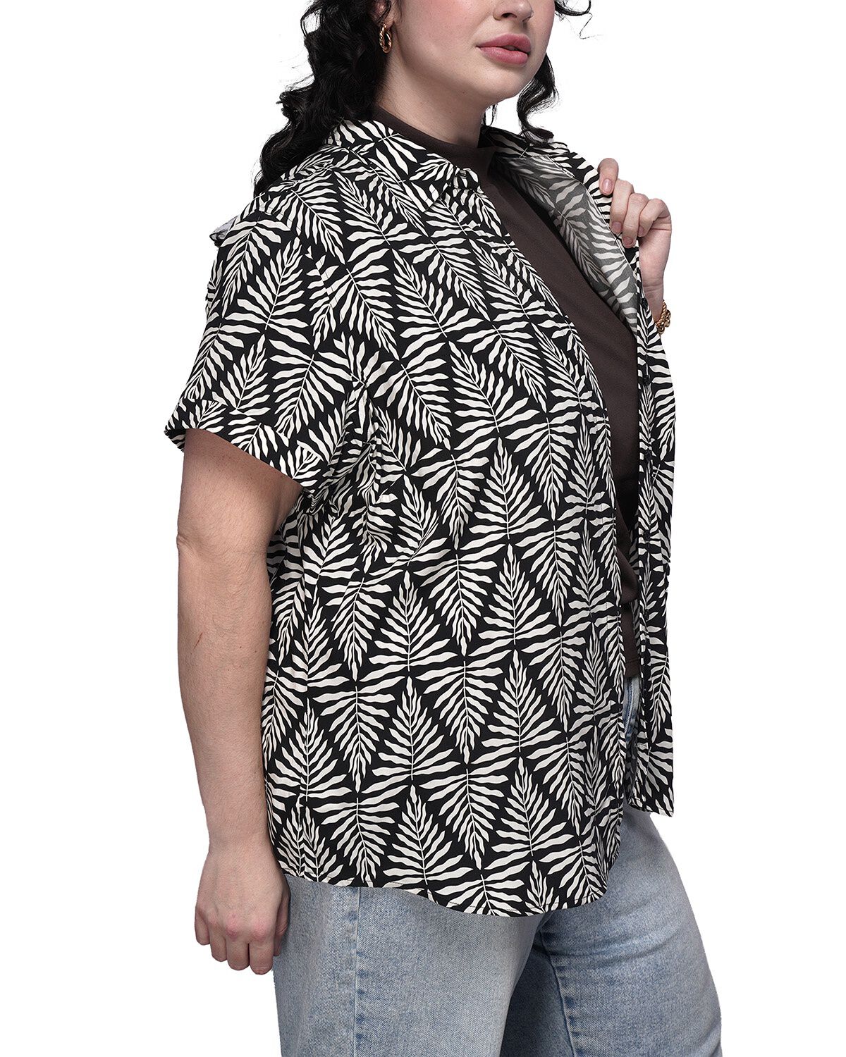 The Empower Button Up, FERN MAZE BLACKWHITE / Black, alternate image number 1