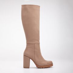 ALIZE - CREAM SUEDE WIDE CALF PLATFORM BOOTS