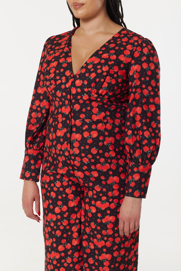 Marina Apple Jumpsuit, Red / Red, alternate image number 3