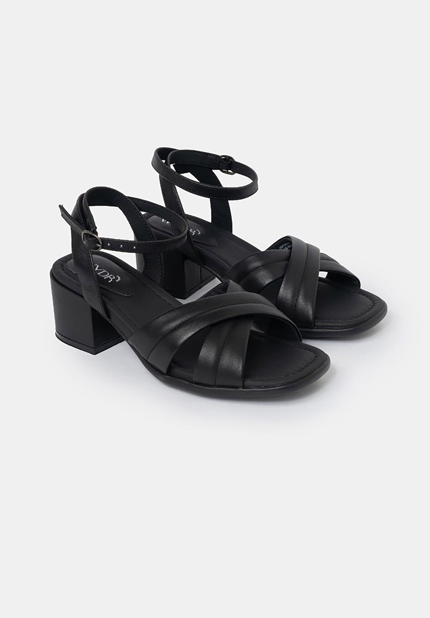 Daphne Block Heel Sandals, Black / Black, alternate image number 3