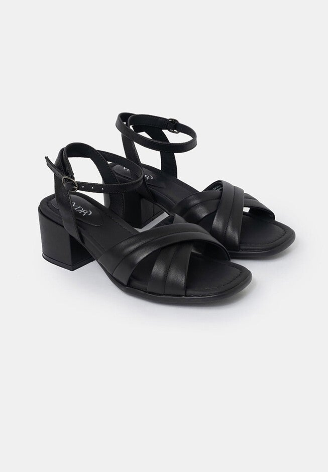 Daphne Block Heel Sandals, Black / Black, alternate image number 3